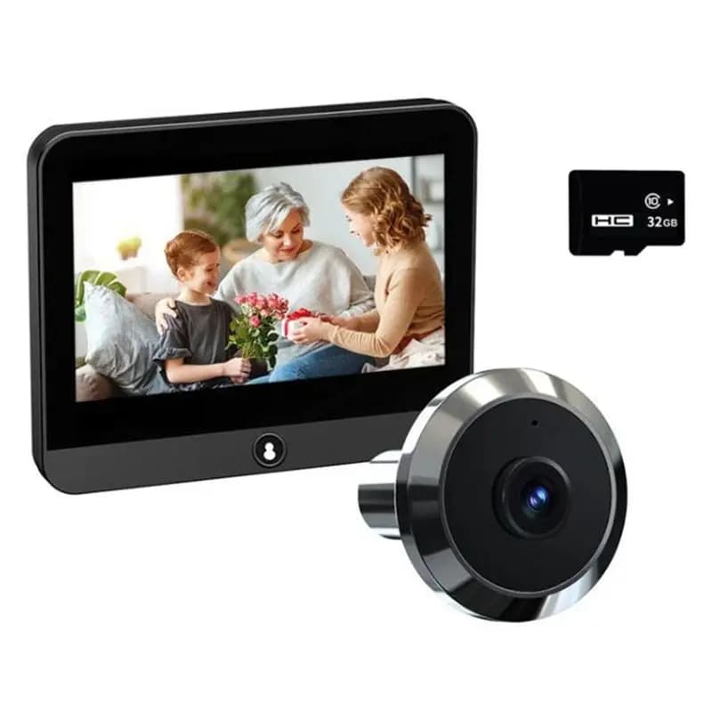 LICE-Tuya 4.3" Wifi 2MP Digital Doorbell Eye Electronic Peephole PIR Motion Detection Door Camera With 32G Memory Card