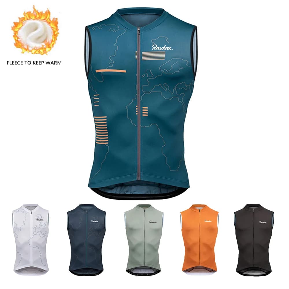 Gilet da ciclismo RAUDAX Gilet da bici caldo in pile termico autunno inverno per sport all'aria aperta Gilet da bicicletta termico da strada MTB