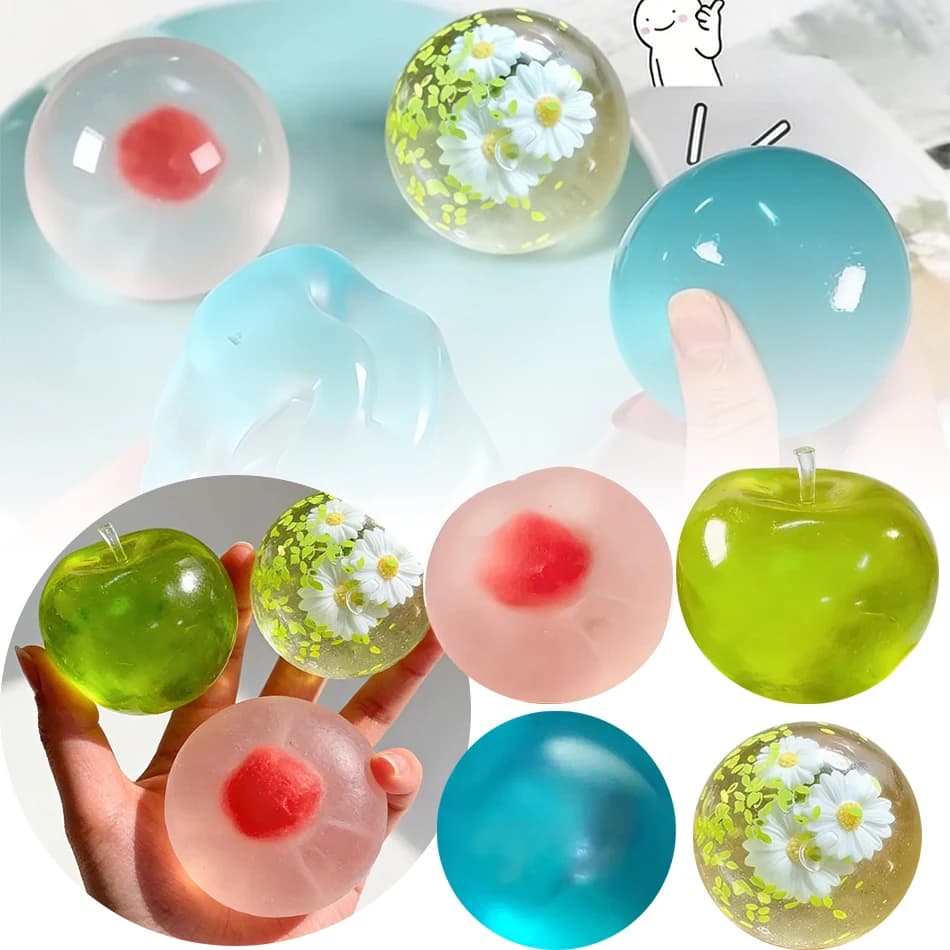 Giocattoli Antistress a Forma di Mela Verde, Giocattolo Sensoriale Fidget, Giocattolo a Lenta Risposta per ADHD e Autismo, Regalo Antistress per Bambini e Adulti