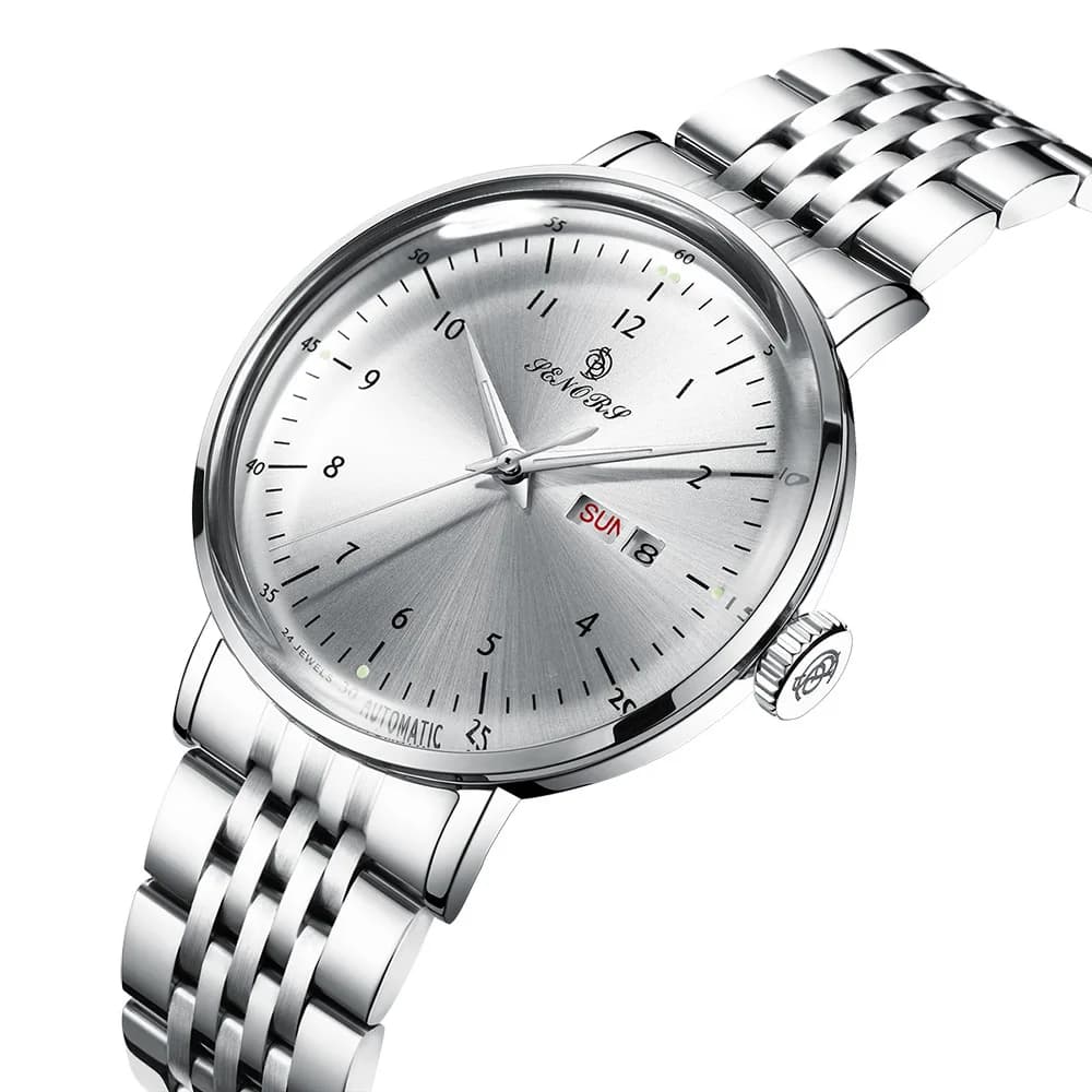 Watches For Men Waterproof Business Leisure Automatic Mechanical Wristwatch Luxury Silver Date Waterproof Watch