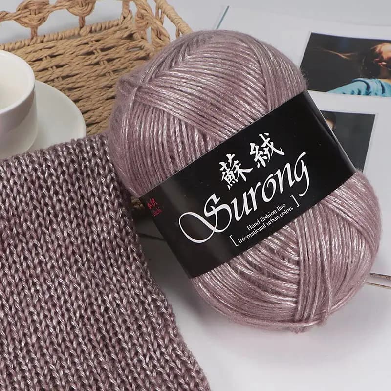 100g 1Pc Lavorato a mano Filato di cotone metallizzato Filato acrilico di seta per lavorare a maglia maglione coperta cappello linea Borsa all'uncinetto pantofola Filo
