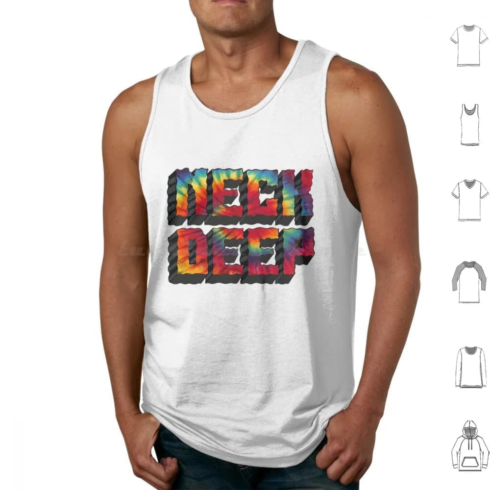 Collo profondo Tie Dye Canotte Canottiere senza maniche Dischi Pop Punk Collo profondo Lnotgy Vita di gruppo musicale profonde Non fuori per ottenere