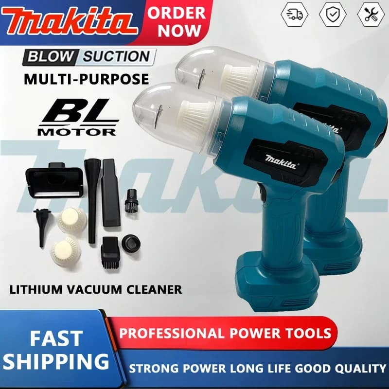 Mini aspirapolvere portatile Makita da 100 ml, senza fili, per la pulizia di tastiere e auto, compatibile con batterie Makita 18V