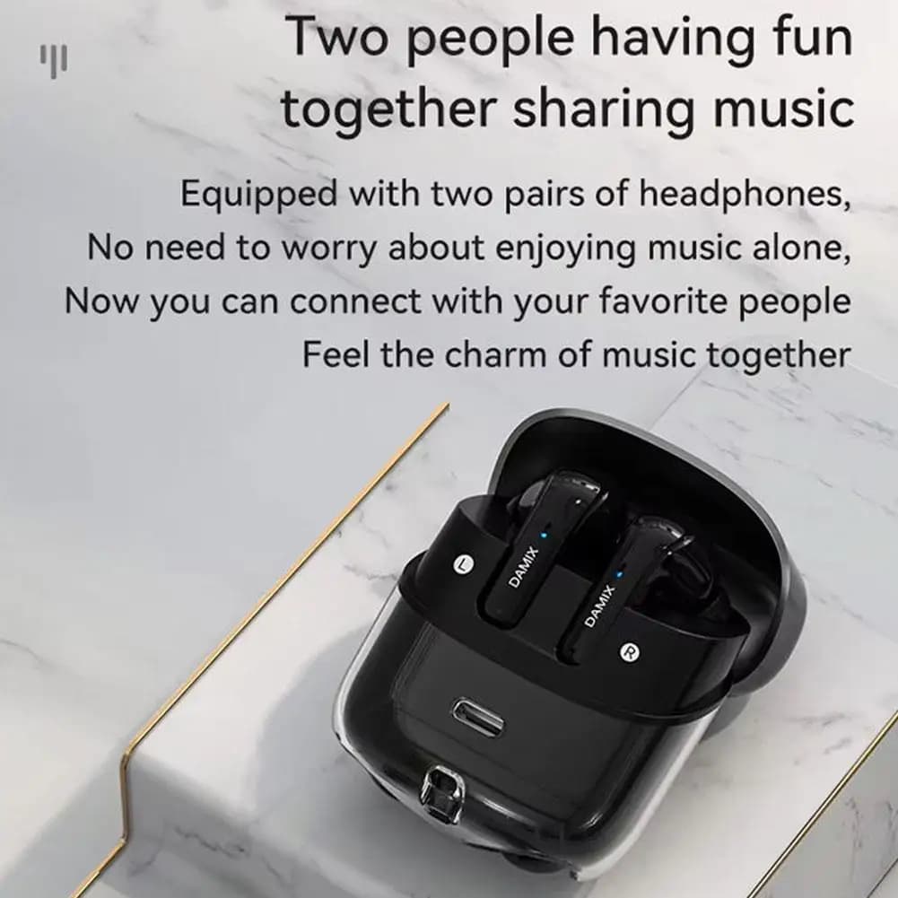 2 pairs Bluetooth 5.5 Bluetooth wireless earphones HiFi Bass Stereo headphones with noise cancelling earphones for laptop Phon L7B6