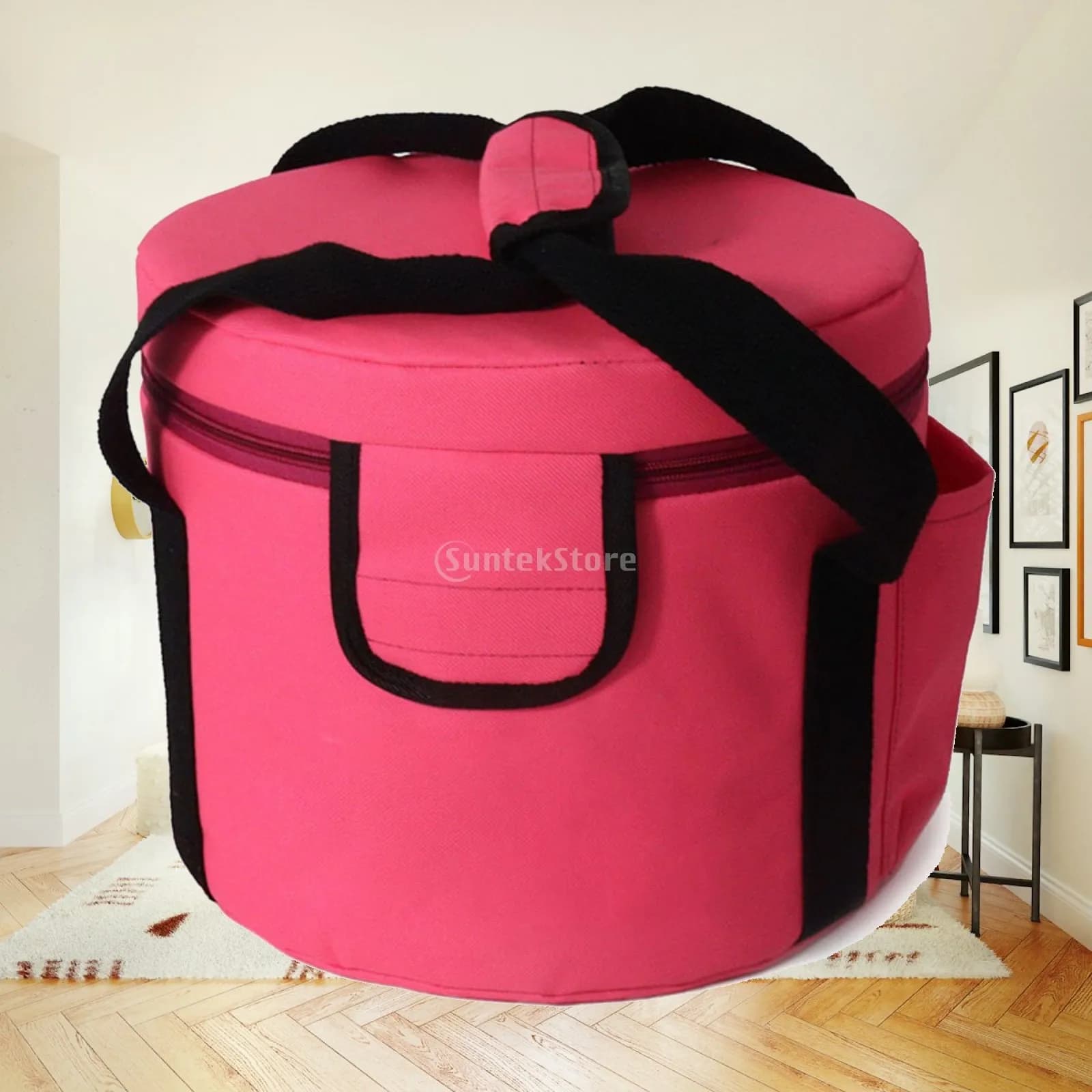 Singing Bowl Bag Cylindrical Singing Bowl Bag with Shoulder Strap Handheld Adjustable for Travel, Studio