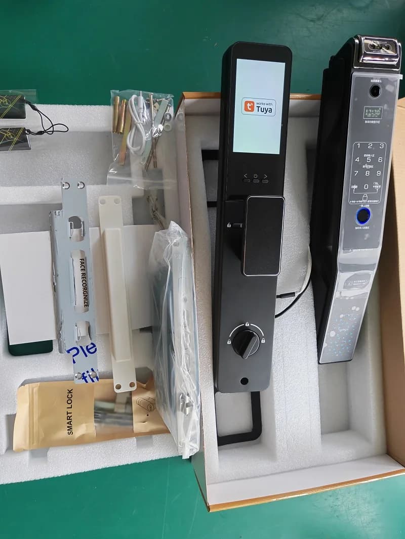 Serratura Intelligente con Videocitofono, Riconoscimento Palmare e Impronta Digitale, Sblocco con Codice, Wi-Fi Tuya, Serratura Elettronica Digitale Intelligente per Porte di Casa