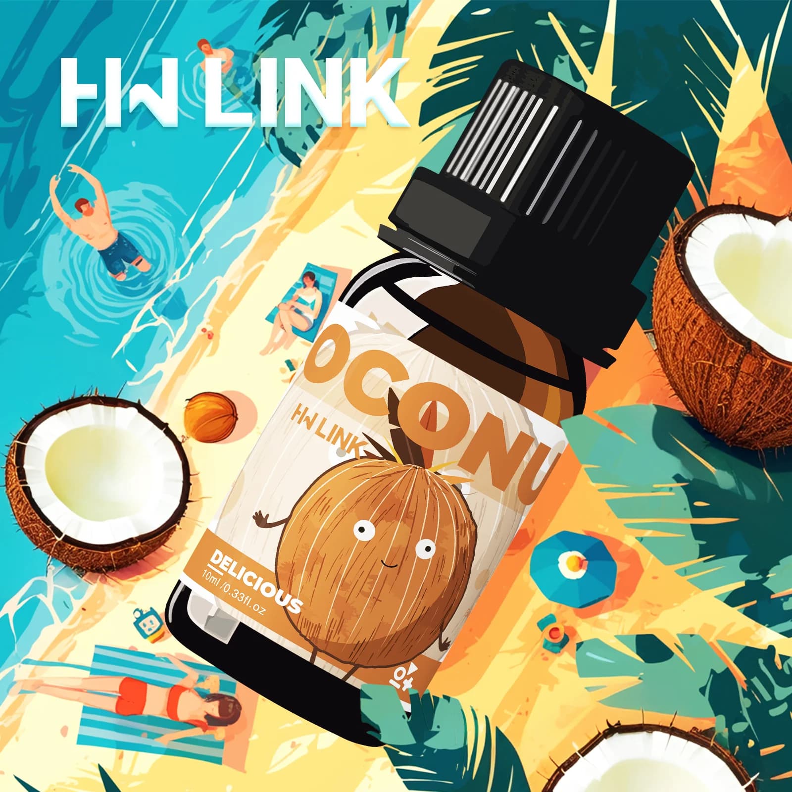 Essential Coconut Oils 10 ml Noix De Coco Parfun Essential Oils Coco Perfume Skin Care Massage Body Oil for Candles, Aromatherapy