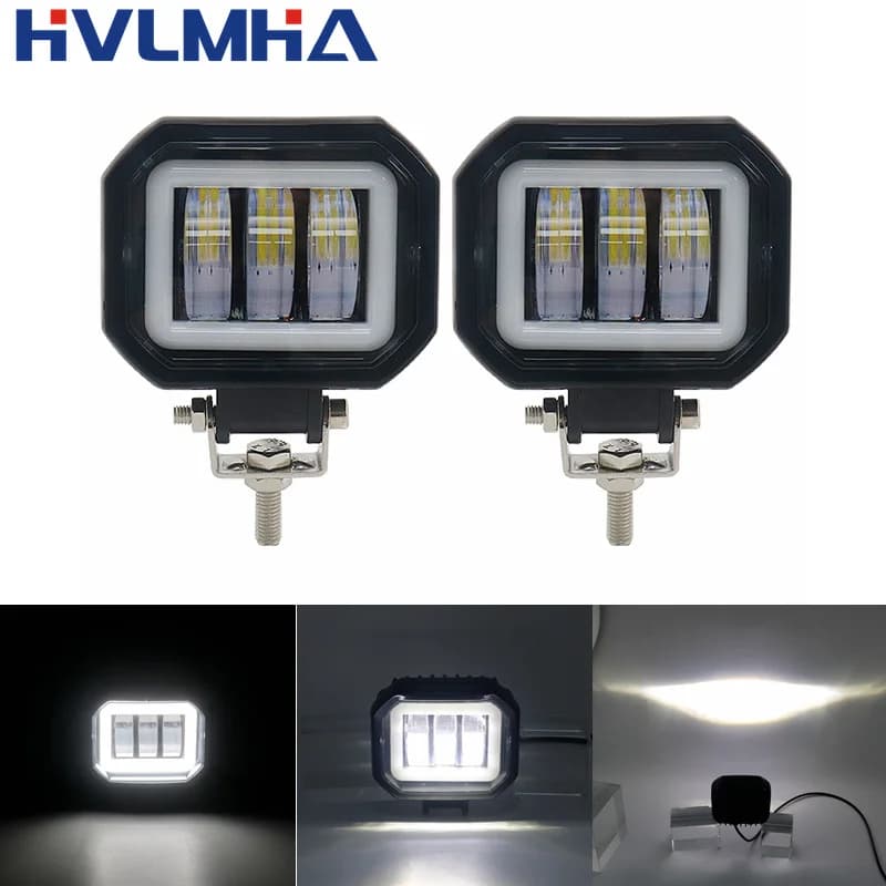 Faro fendinebbia quadrato o rotondo per auto/automotori e scooter elettrici Arctic 12-24V, Arctic V3+, 3 lenti, 1 pezzo