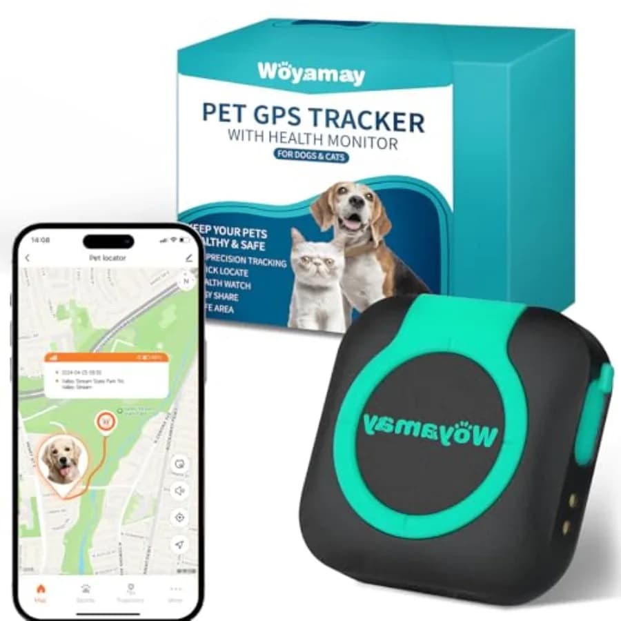 Mini Localizzatore GPS per Cani e Gatti con Monitoraggio della Salute e Recinto GPS, Impermeabile, Compatibile con Qualsiasi Collare