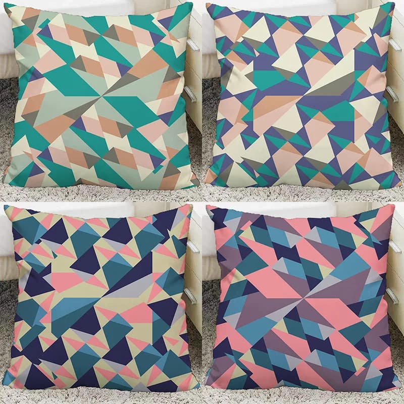 Cuscino in peluche con griglia geometrica nordica Cuscino per divano letto portatile per dormitorio da ufficio per auto Cuscino per la vita posteriore rimbalzante per hotel in famiglia
