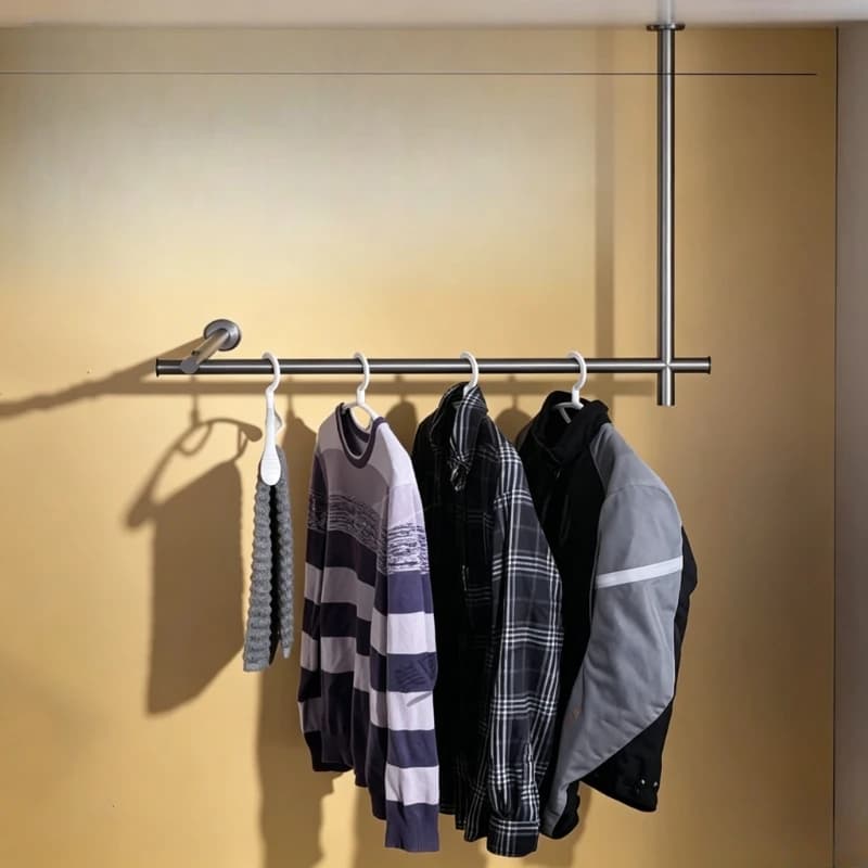 Stainless Steel Drying Racks Bathroom Wall Towel Rack Living Room Clothes Organizer Hangers Home Ceiling Pod Storage Racks
