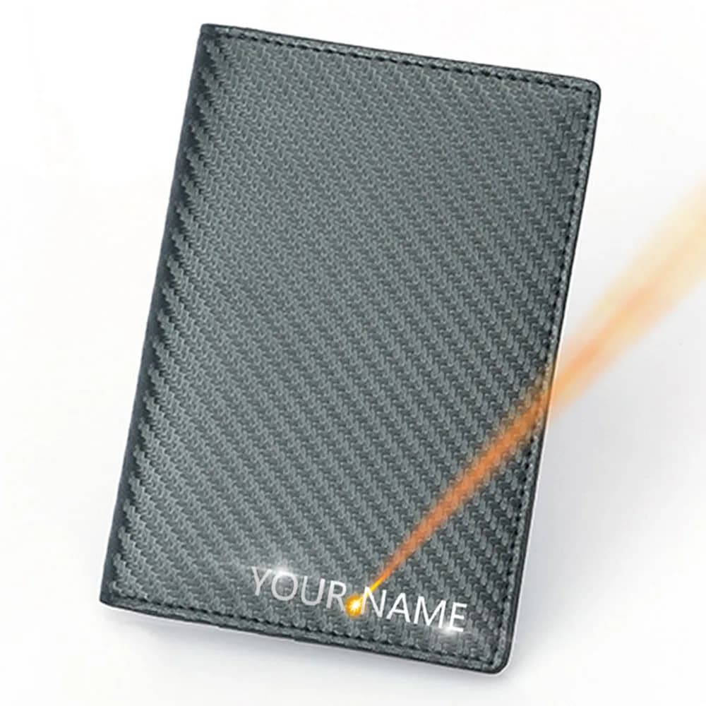 2022 Passport Wallet for Men cow leather wallet with RFID print 4 Supports for colder carbon fiber passport holder for men