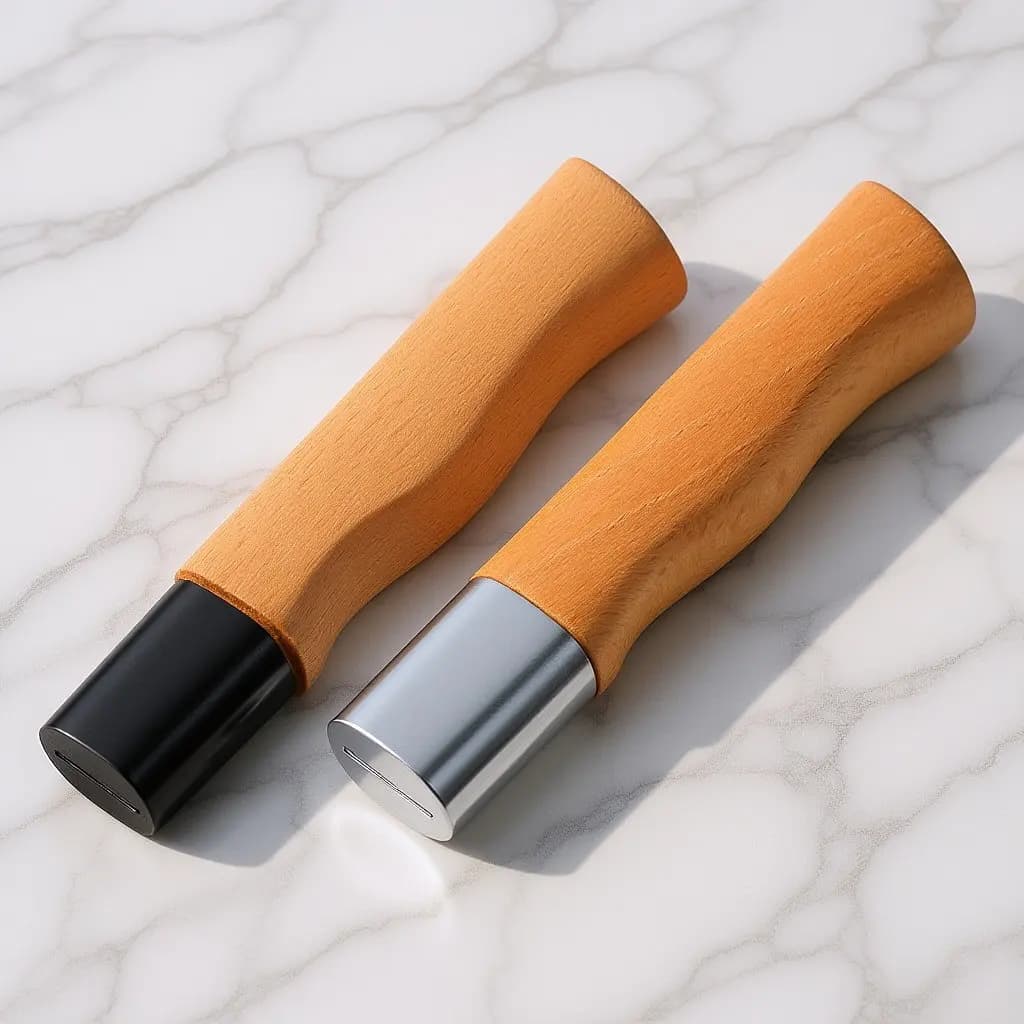 2 Pezzi Manici in Legno per Coltelli, Ergonomici Antiscivolo, Impugnatura Confortevole, Ricambio per Coltelli da Cucina