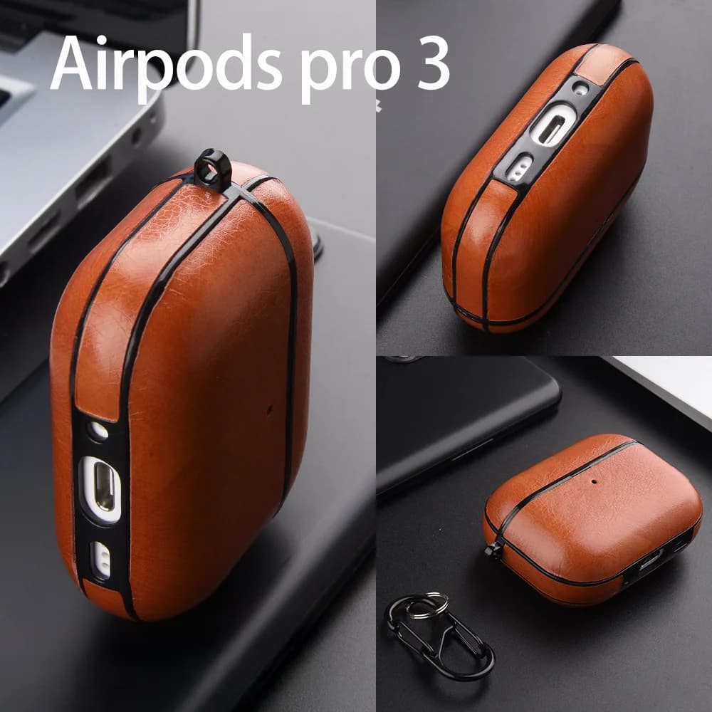 Custodia in pelle per AirPods Pro 3, custodia per auricolari, cover per cuffie, compatibile con Apple AirPod 4