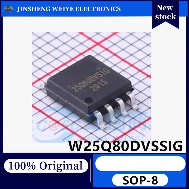 (10/50 pezzi) Chip di memoria FLASH SPI W25Q80DVSSIG SOP-8 originale autentico per montaggio superficiale Disponibile