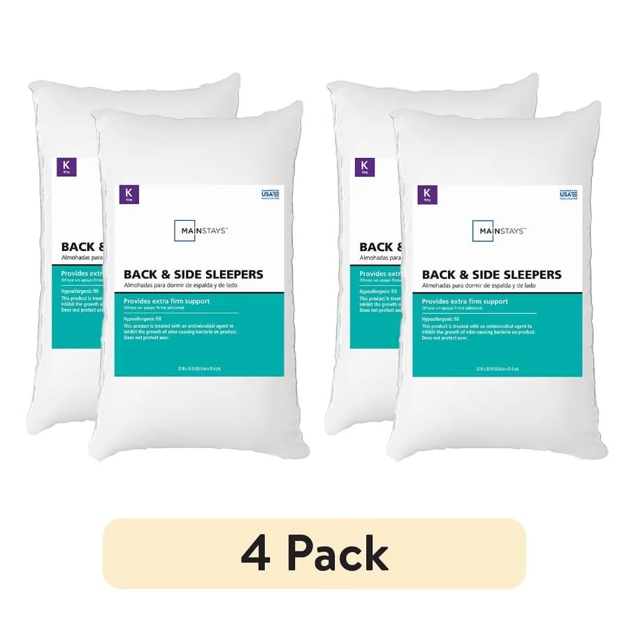 Back and Side Sleeper Bed Pillow, King - Extra Firm Support 4 Pack