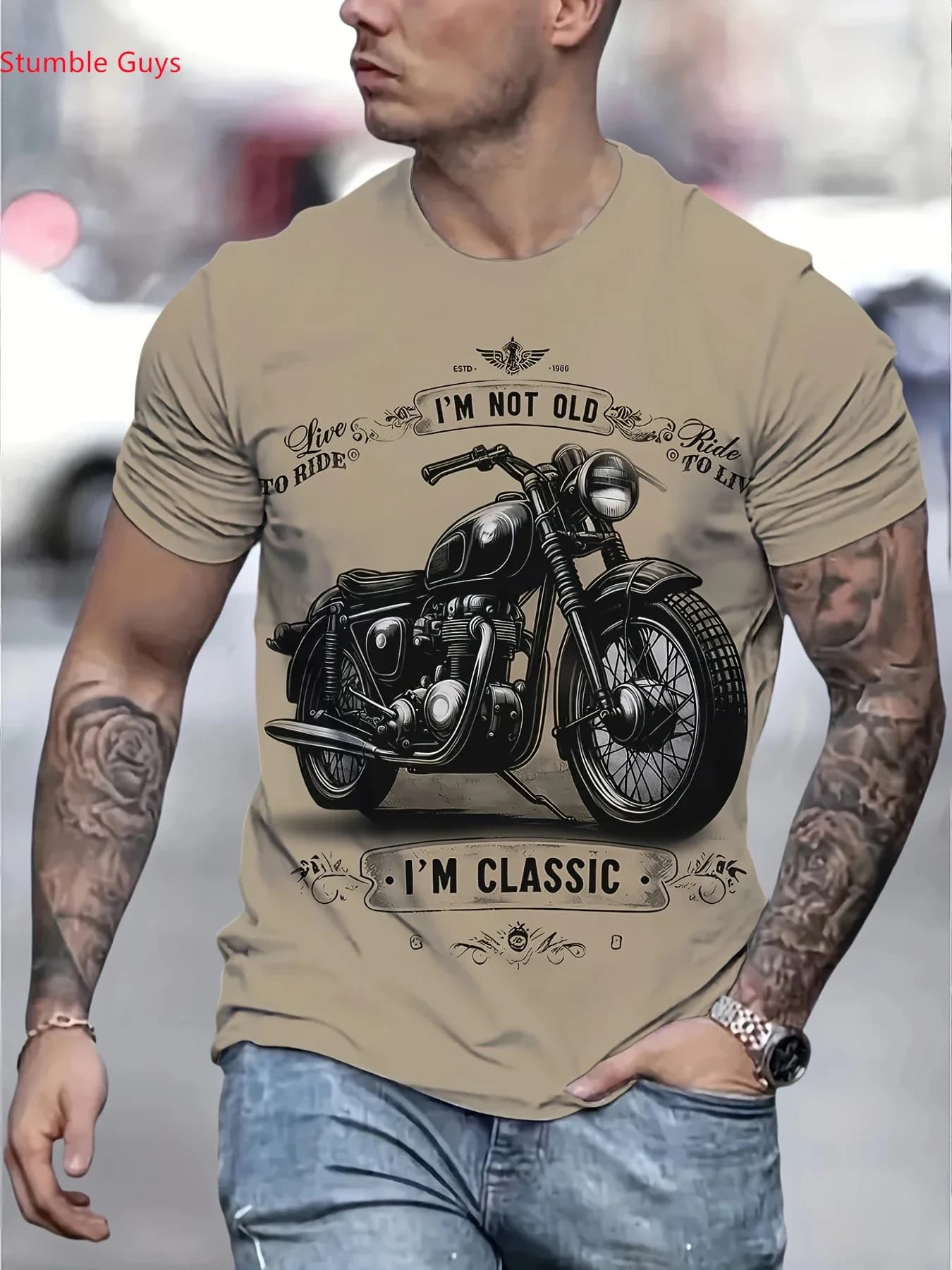 Summer Men's Urban High Street Sport Short Sleeve Tee Fashion Casual Quick Dry Breathable Printed Sportswear