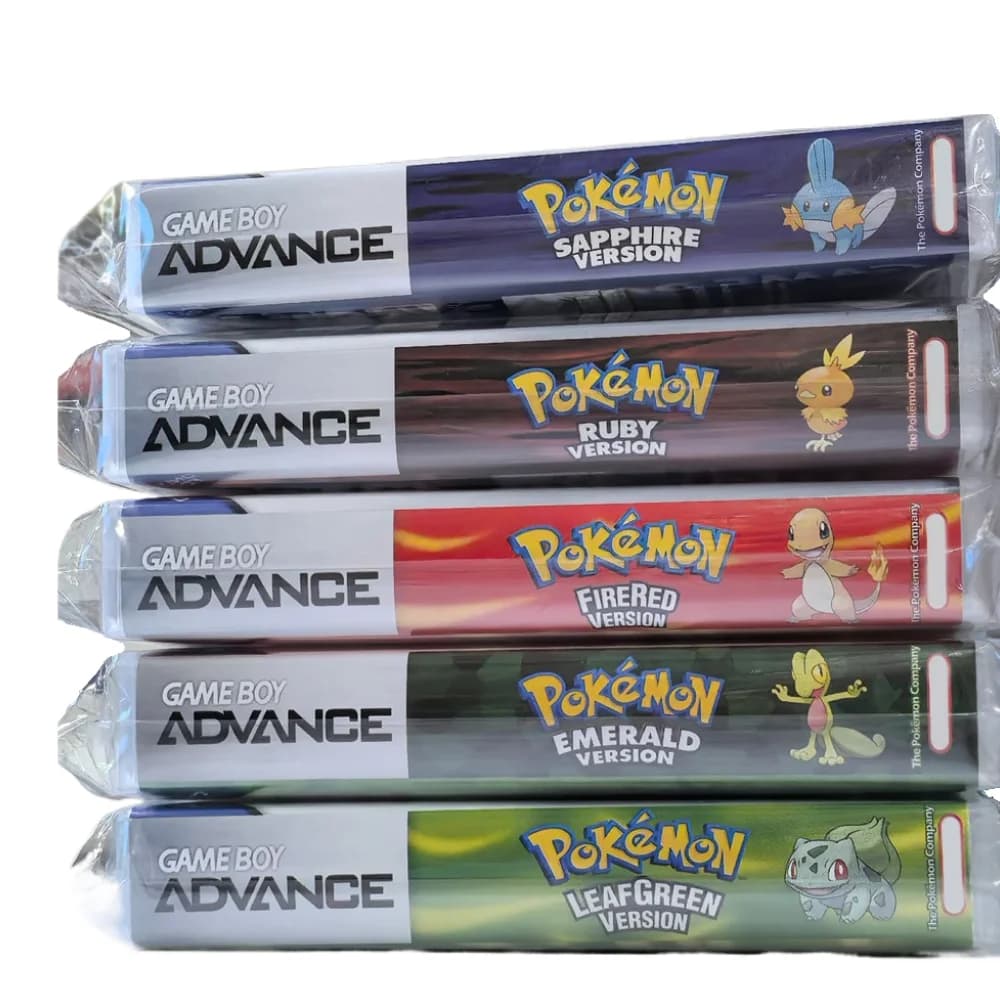 2025 Nuovo Pok è mon Series Jade Red Leafgreen Ruby Sapphire 5a edizione GBA Game Box, cartuccia per videogiochi a 32 bit, senza manuale