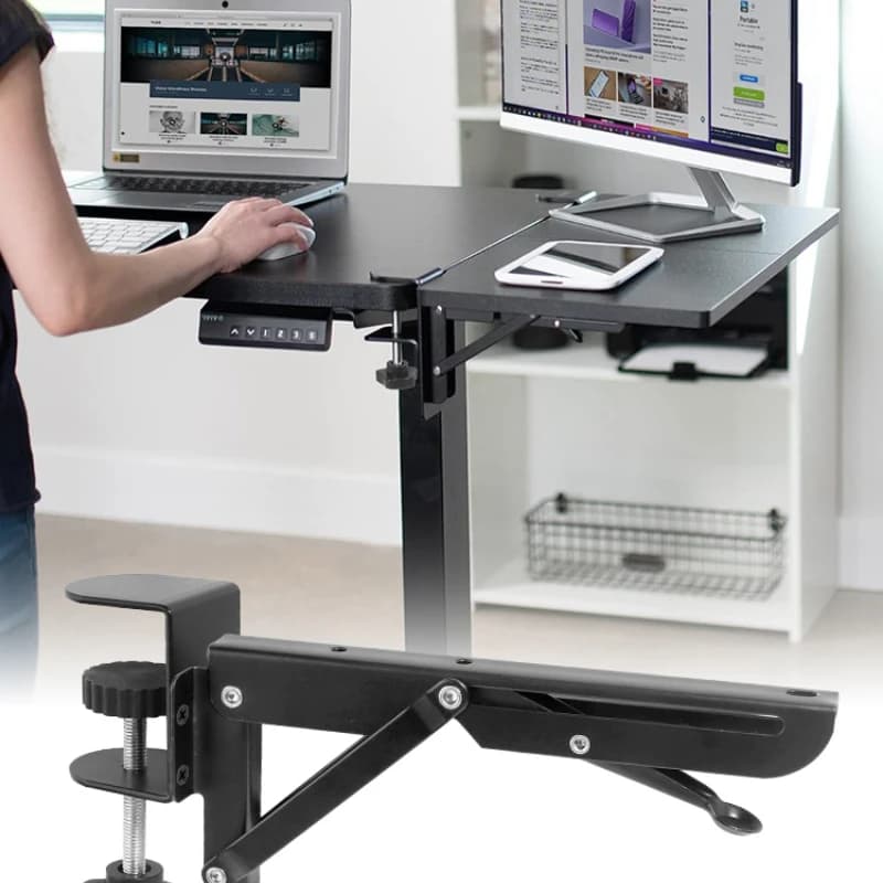 Vassoio per tastiera regolabile con tappetini per mouse Supporto per estensione sotto la scrivania Supporto per tastiera ergonomico fai-da-te per accessori per laptop