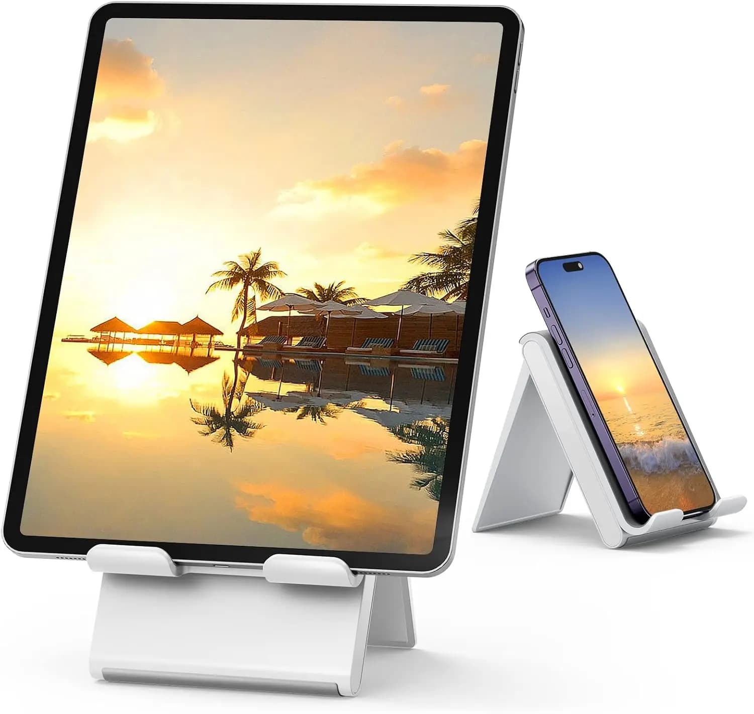 Supporto regolabile per tablet, pieghevole e portatile, compatibile con iPad, iPhone, Switch, Samsung, Kindle, colore grigio