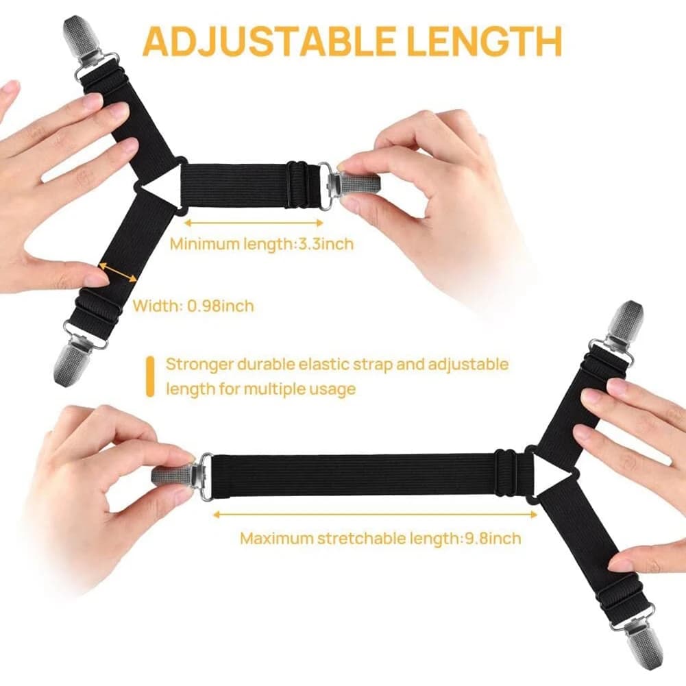 Fermagli elastici regolabili ABVC per lenzuola con clip in ferro, supporto per lenzuola con angoli, facile installazione