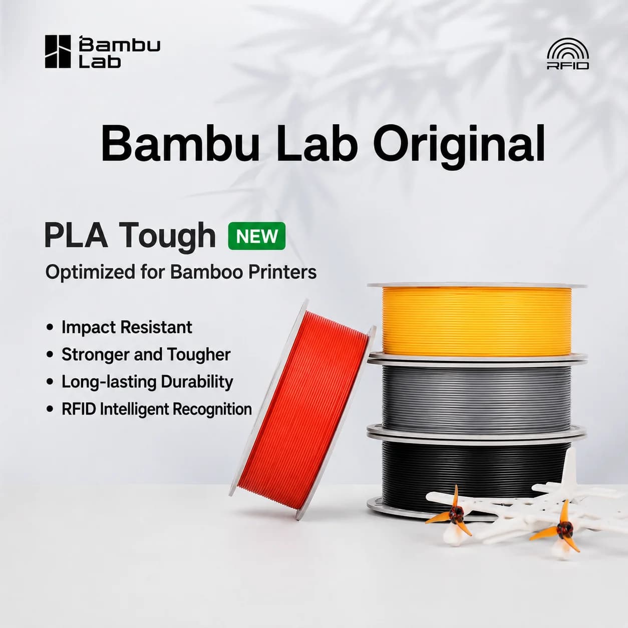 Filamento PLA Super Resistente Originale Bambu Lab per Stampante 3D 1KG Tough+ Materiale per Stampa Fai-da-Te Resistente agli Urti e alla Flessione