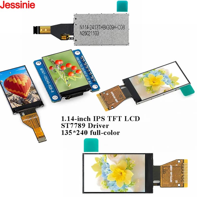 1.14 Inch IPS LCD Display 135x240 ST7789 SPI 65K Full Color TFT Screen Module for Arduino Raspberry Pi ESP32 STM32 DIY Projects.