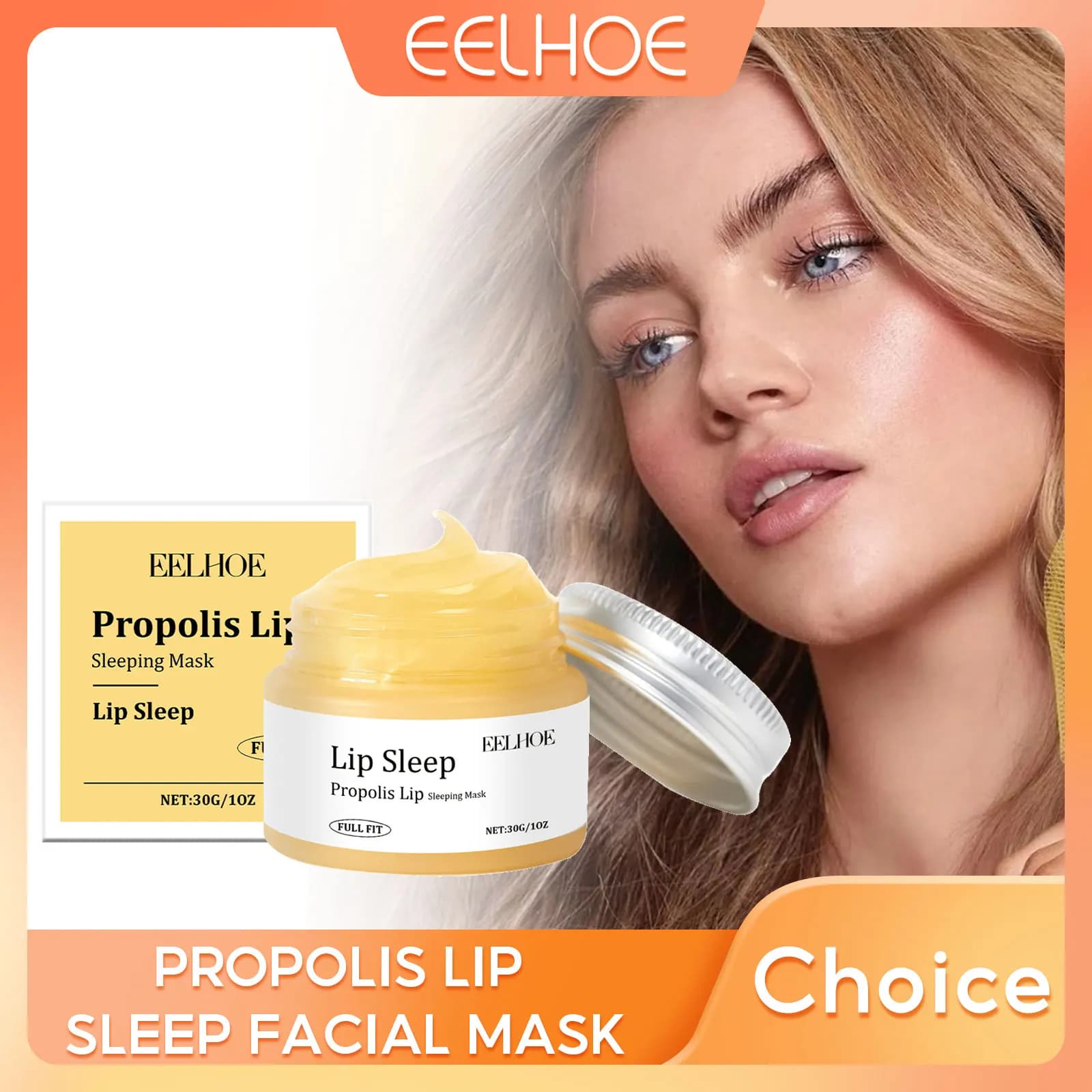 EELHOE Propoli Notte Lip Mask Hydrating and Moisturizing Exfoliating Antifreeze and Screpolation Repair Skin Care Lip balm 30g