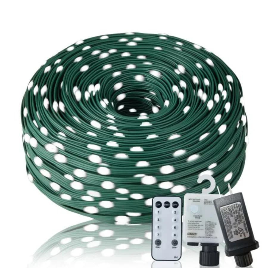 Luci Natalizie a Corda 1000 LED/328 Piedi, Decorative da Esterno con 8 Modalità/Telecomando/Impermeabili IP67/Timer/Funzione Memoria