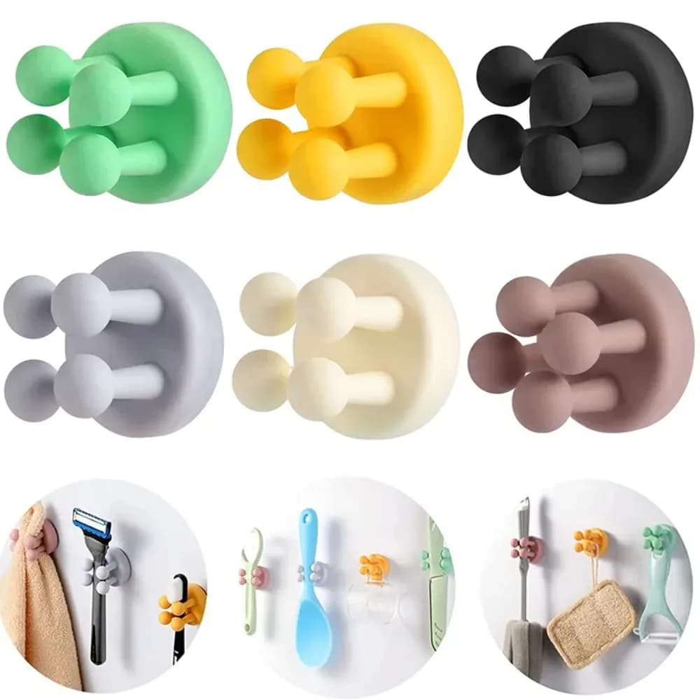 Porta spazzolino in silicone indispensabile, multifunzionale, senza punzonatura, con gancio impermeabile appiccicoso, chiave per appendere