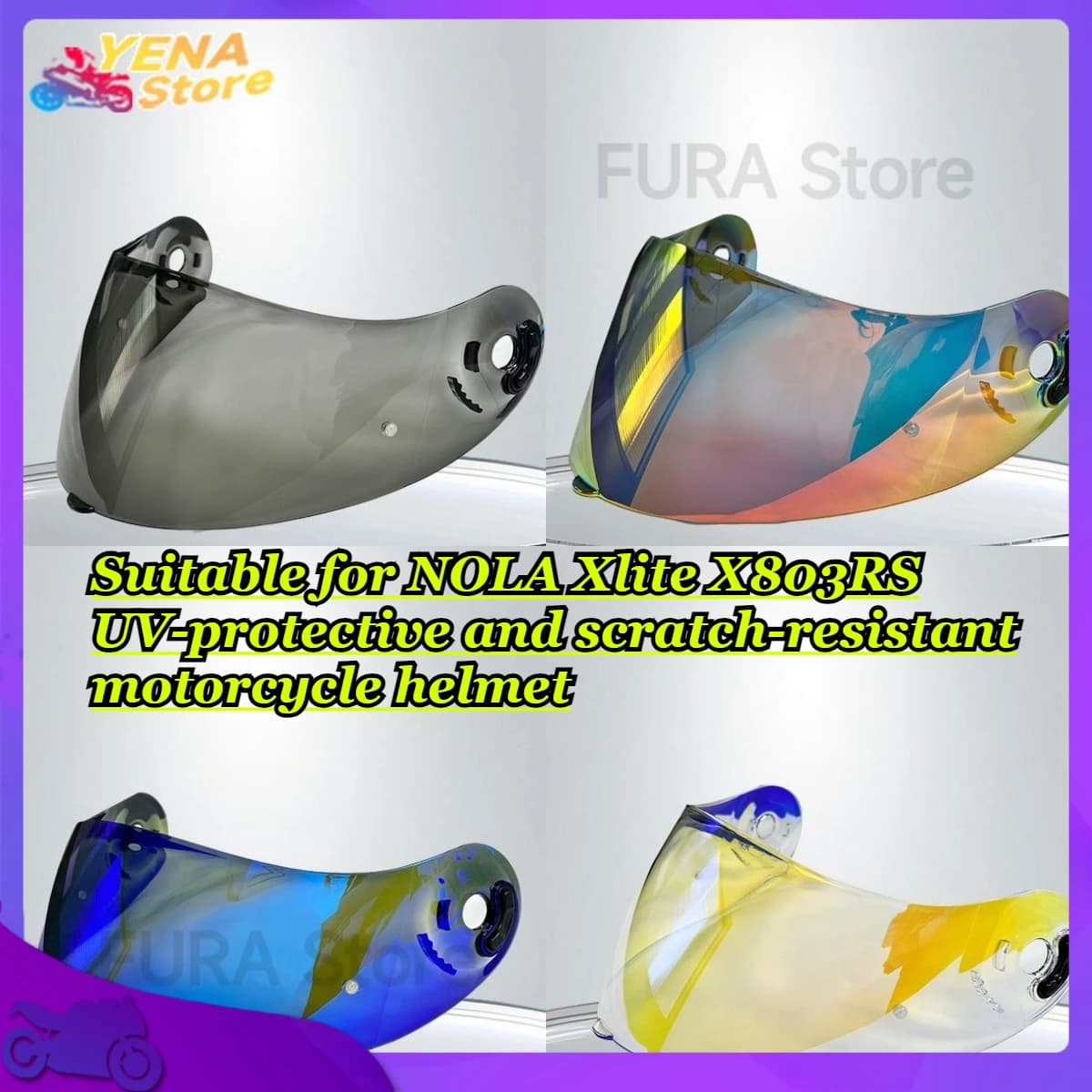 Adatto per accessori per visiera per casco da moto NOLA Xlite X803RS con protezione UV e antigraffio