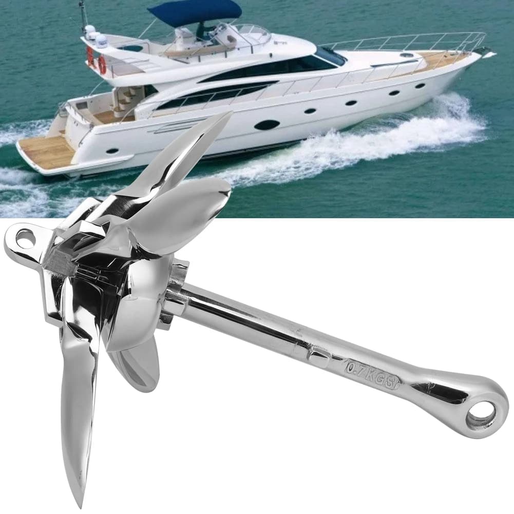 Boat Anchor Durable Foldable 304 Stainless Steel Boat Folding Grapnel Anchor for Fishing Boat Rubber Dinghy Canoeing Yacht