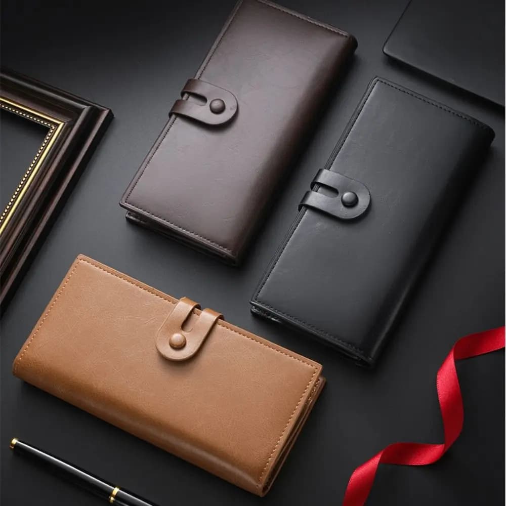 New PU Leather Men's Wallet Long Style High Capacity Multiple Pockets Black Coffee ID Card Holder Men Women