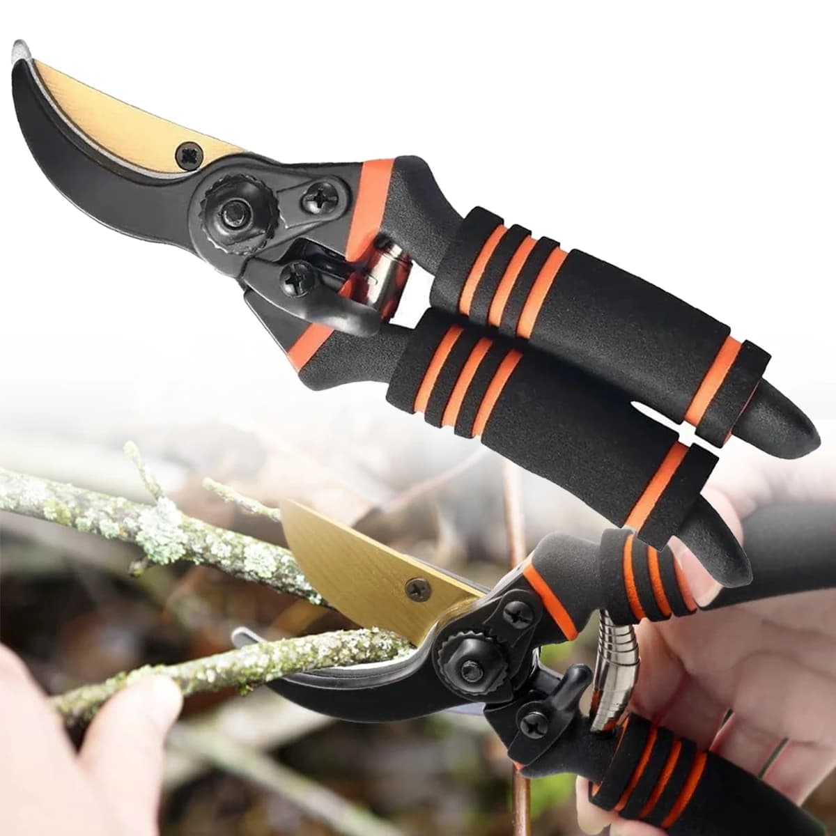 Stainless Steel Pruning Shears Heavy Duty Garden Shears Hand Pruner Secateurs for Fruit Tree Thick Branches Gardening Scissors
