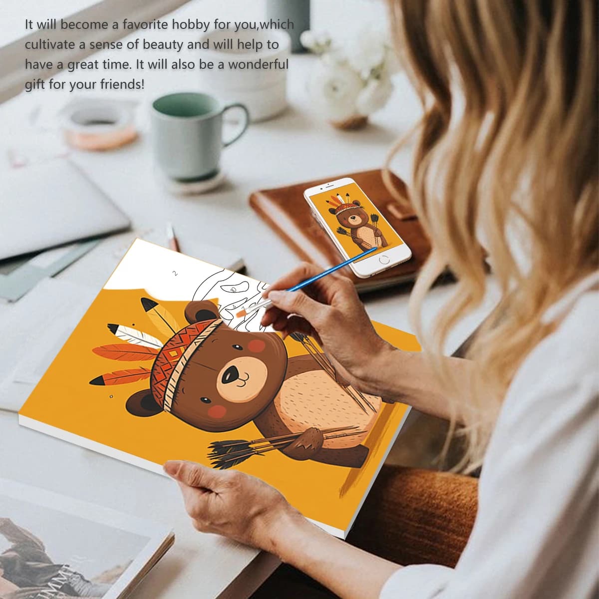 SDOYUNO Kit Numeral Painting Simple and Easy For Beginners, Animal Design Cartoon 20*30cm with Frame, Frame on Canvas, Digital Oil