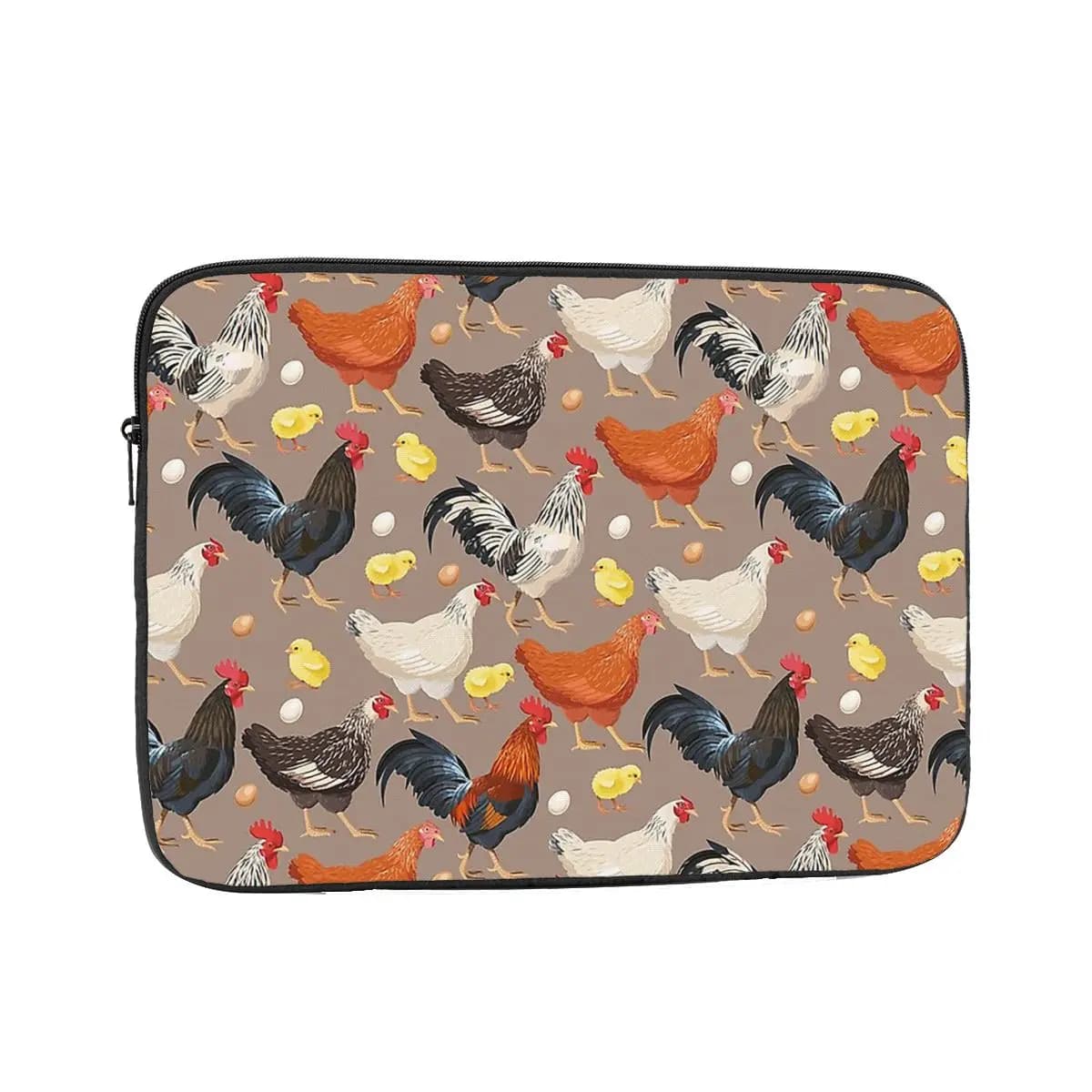 Custodia protettiva per laptop con motivo colorato pollo Borsa per notebook da 10 12 13 15 17 pollici Custodia antiurto per tablet