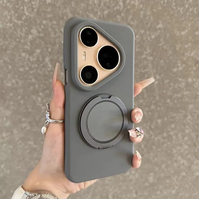 For Huawei Pura 90S Pro Max Case New Silicone Luxury Magnetic Rotating Bracket Anti Fall Protection Cover For pura 90s pro Shell