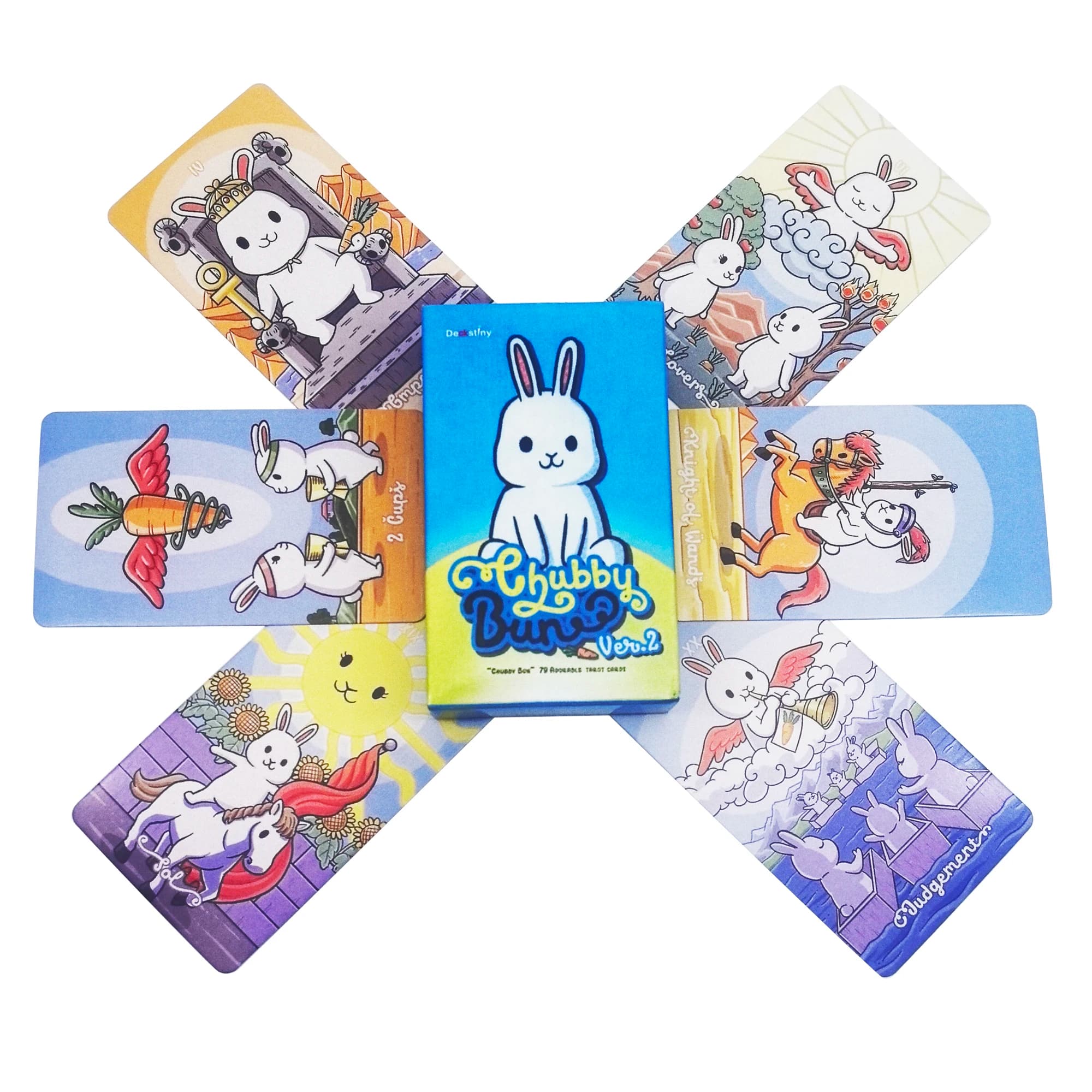 Chubby Bun Tarocchi Coniglio Carte Un mazzo 79 Oracle Visioni inglesi Divinazione Edizione Borad Giochi di gioco regalo