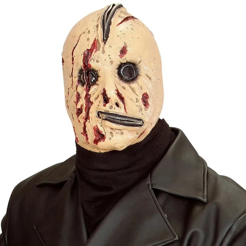 Maschera Zombie di Halloween, Maschere Spaventose in Lattice con Cerniera e Cicatrici, Spedizione Gratuita