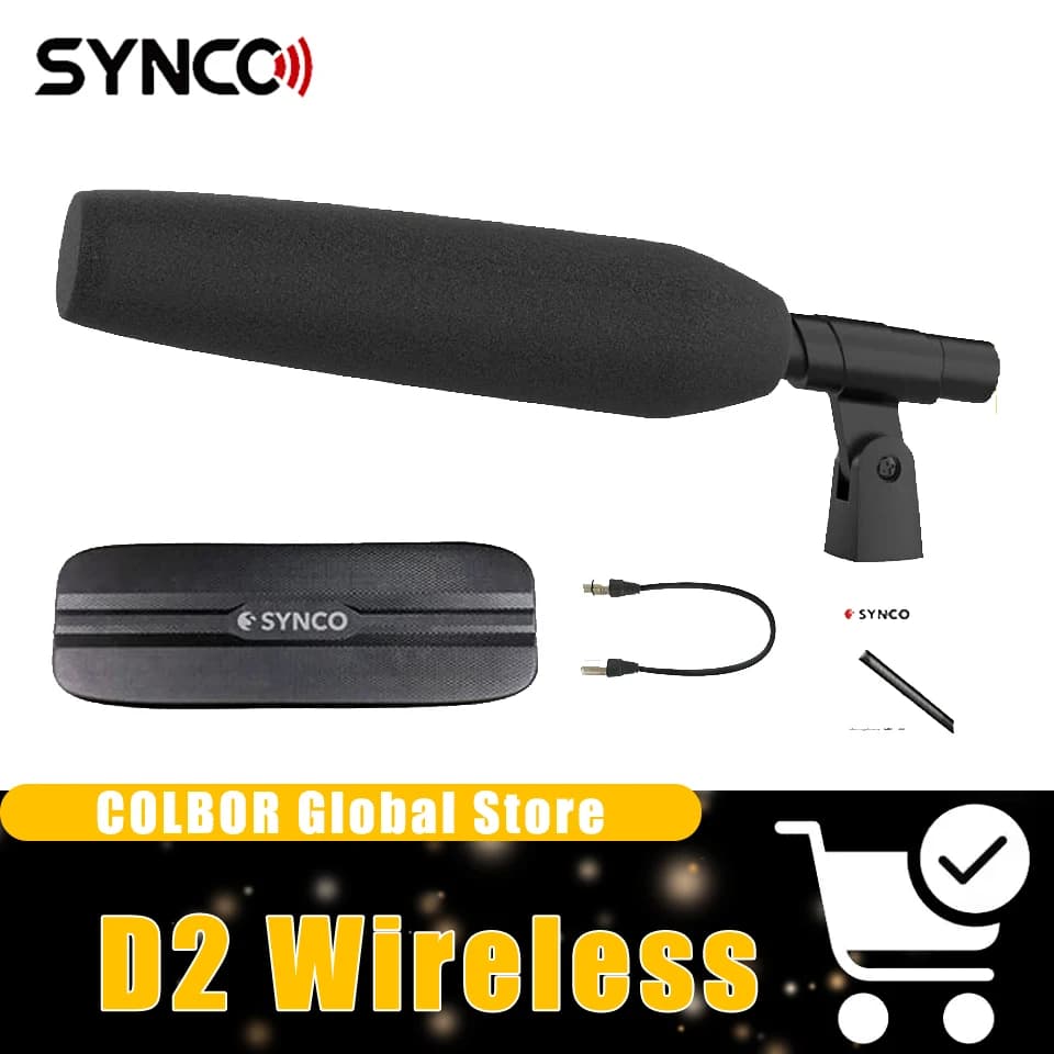 Synco D2 Wrieless Shotgun Microphone Transmission Level 24 bit wireless microphone 48 kHz High resolution audio with Ultra-LOW 0.012S