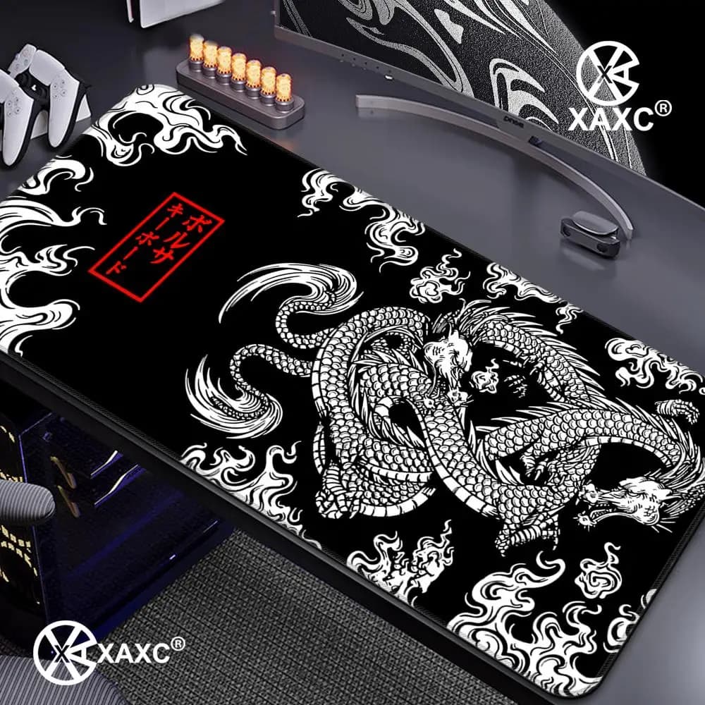 Tappetino per Mouse con Drago Cinese HYBXXC XXL, Grande Tappetino da Gioco per Tastiera, Accessori per Gaming, Ufficio, Computer, PC, Laptop