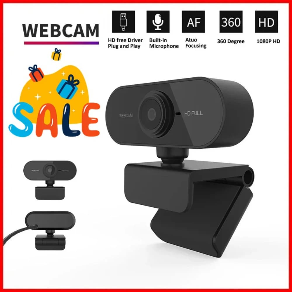 Webcam USB 1080P HD con Microfono Integrato per Laptop e Desktop - Ideale per Videochiamate e Conferenze