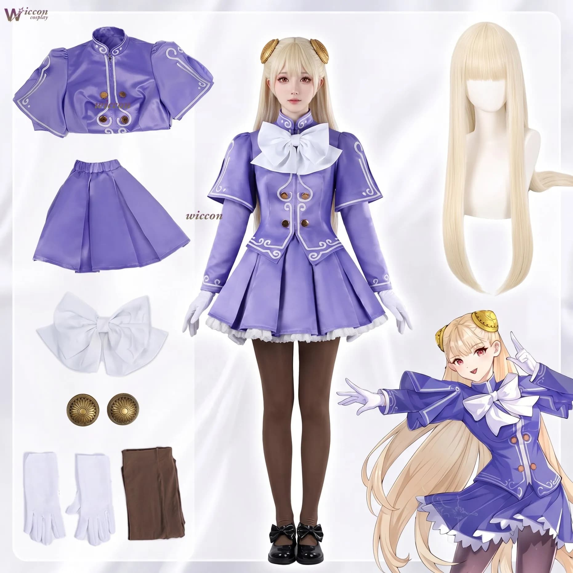 YesOk Arcade Game Streetter 6 Character Ingrid Cosplay Gown Magic Old Lady Full Costume Set For Women Cos Event Halloween