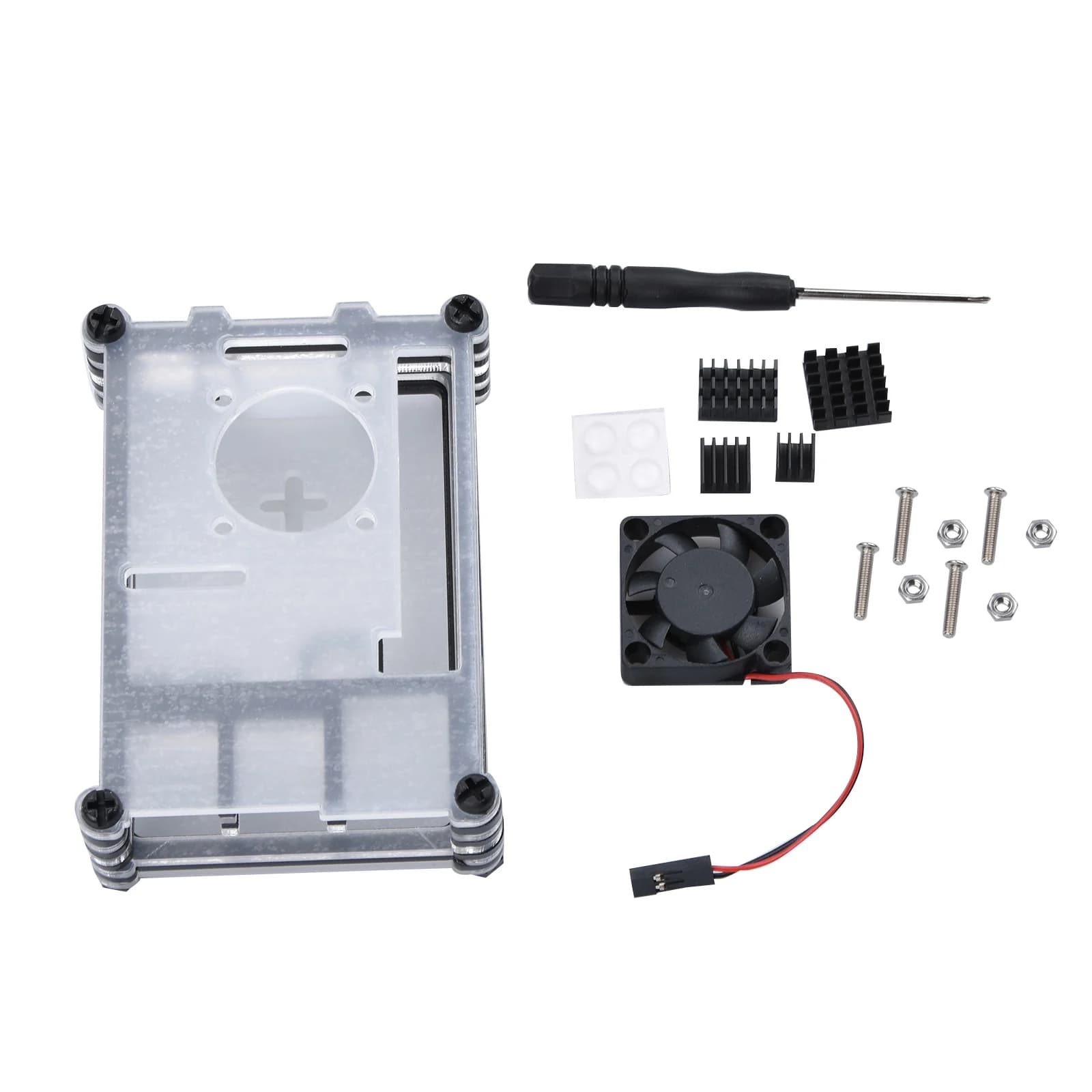 9-layer acrylic transparent case with cooling fan for Raspberry Pi 4B model B Protective case with transparent box with cooling fan