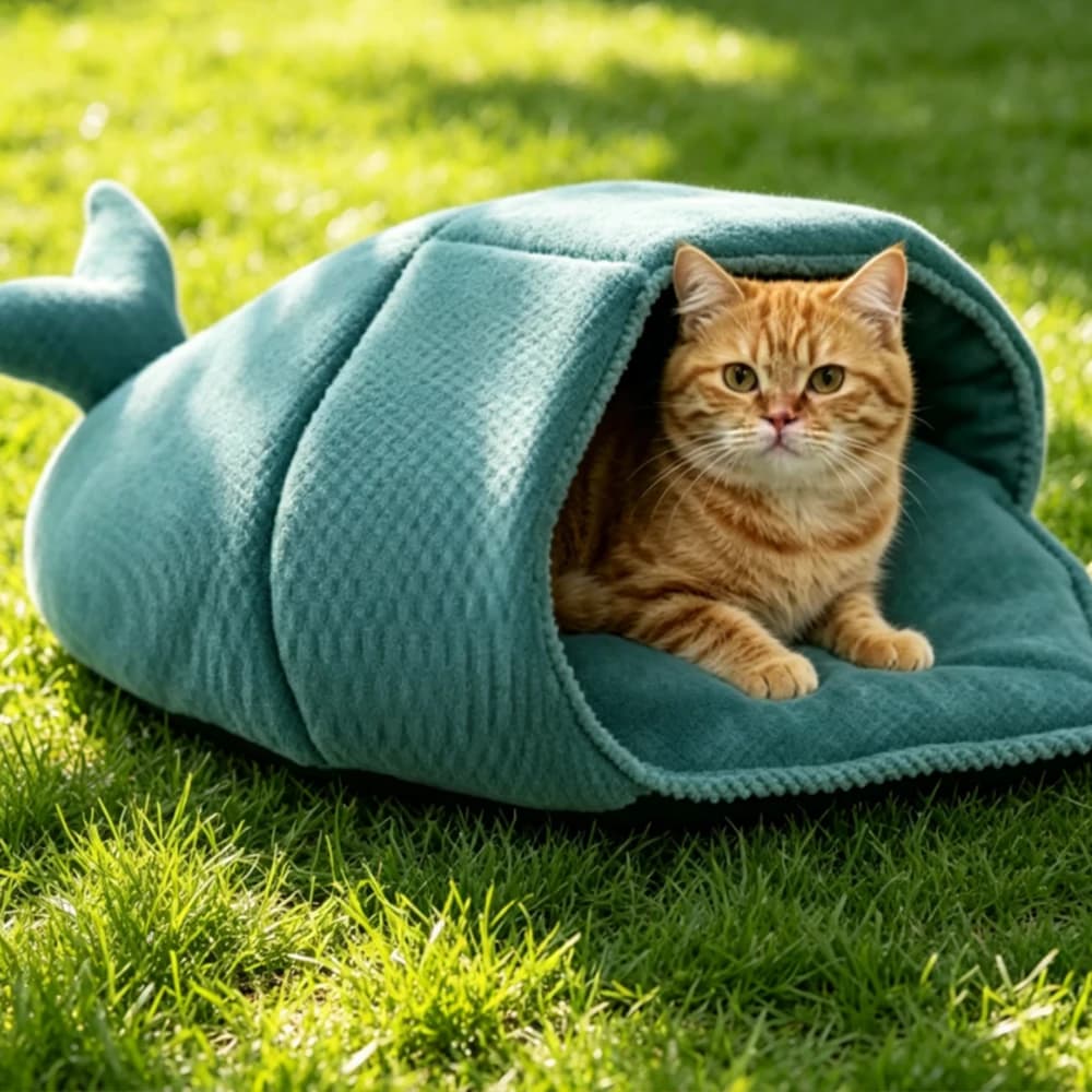 Cuccia per Gatti, Sacco a Pelo per Quattro Stagioni, Caldo e Sicuro, Comodo Nido per Gatti di Piccola, Media e Grande Taglia