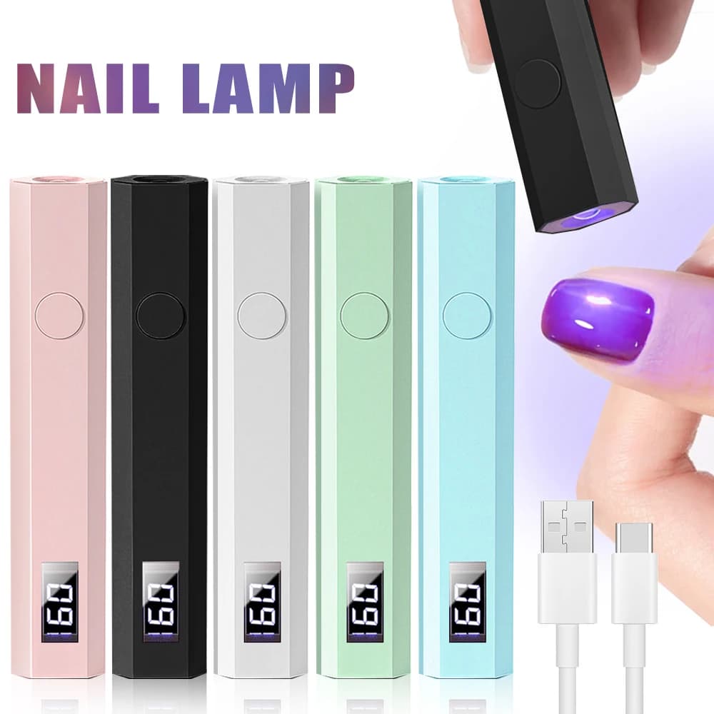 LULAA Wireless Nail Lamp with Support Portable UV Light with LCD Gel Nails Display Rechargeable USB Nail Dryer for Quick curing