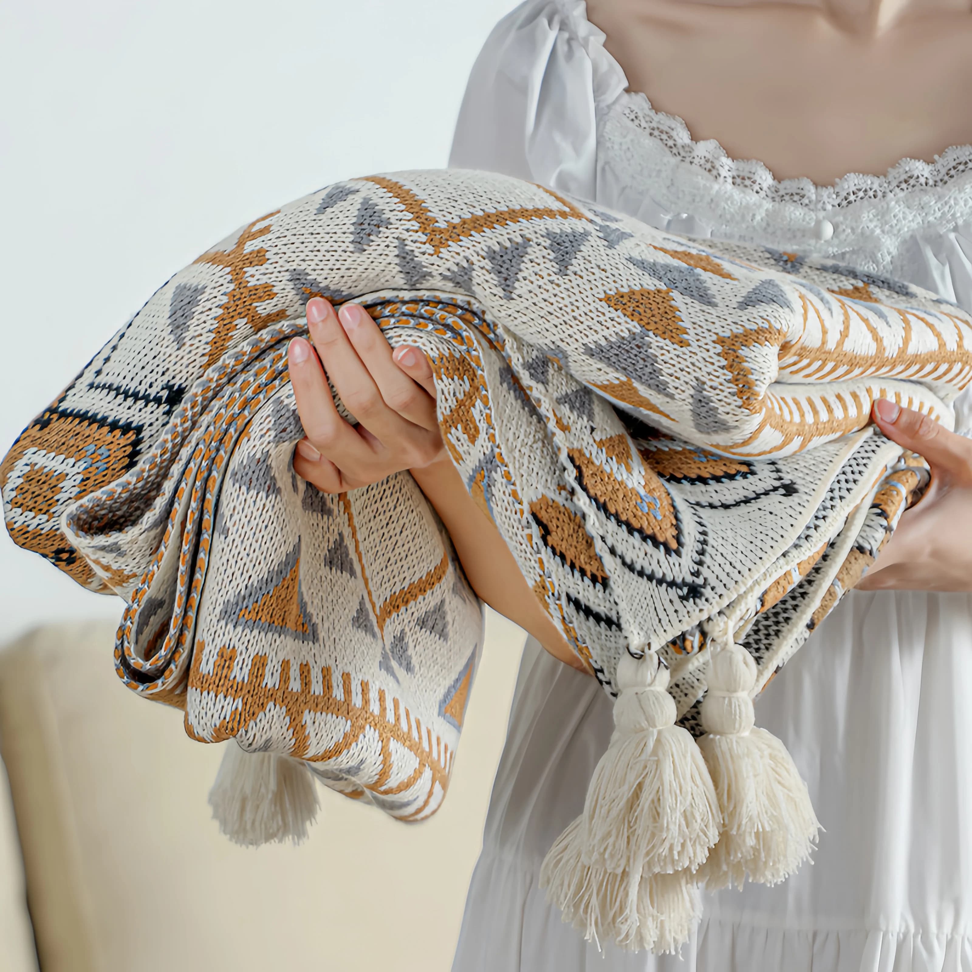 Bohemian Navajo Daylight coperta Knit aria condizionata coperta pisolino coperta copridivano coperta coperta per bambini