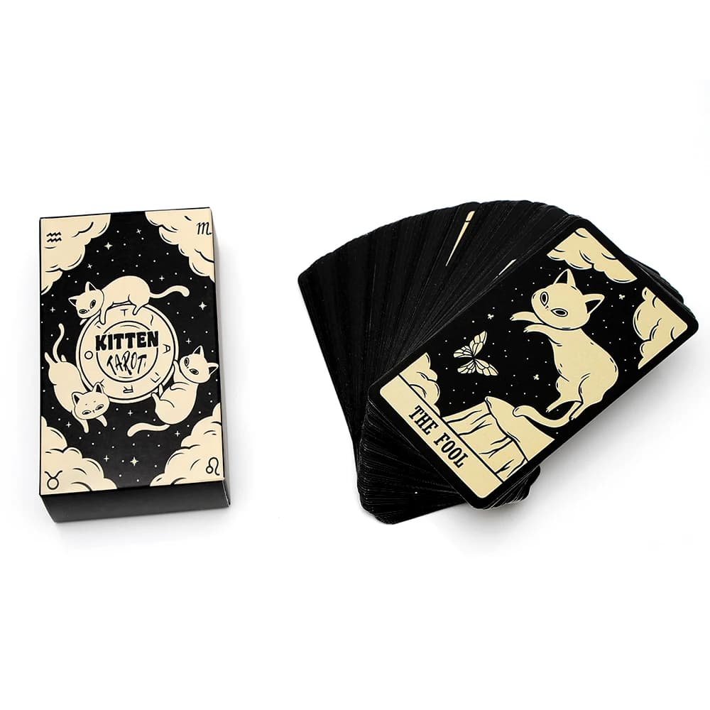 Gattino 78 pezzi Carte Mazzo Carte dei tarocchi Carta Oracle Divinazione del destino Intrattenimento per il tempo libero Riunioni di famiglia Gioco da tavolo di carte dei tarocchi