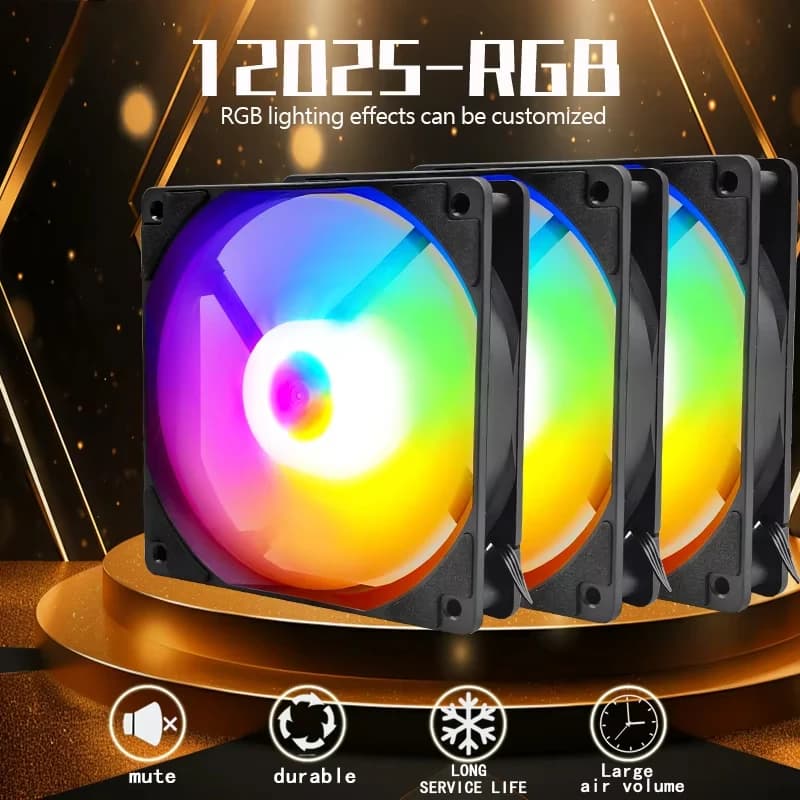 COOLCIRC P1 CPU case fan 120x120x25mm 12V Silent PC Cooler RGB fan for computer homes Air cooling