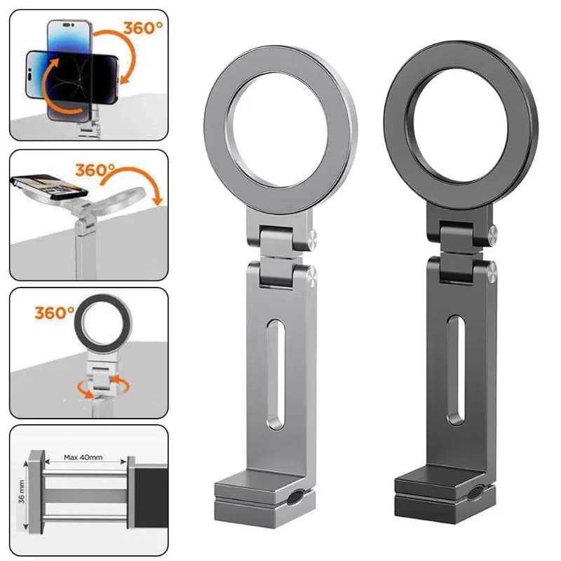 Supporto per telefono magnetico universale Elementi essenziali da viaggio Supporto per telefono per aereo a rotazione flessibile a mani libere per serie IPhone15 Pro Max